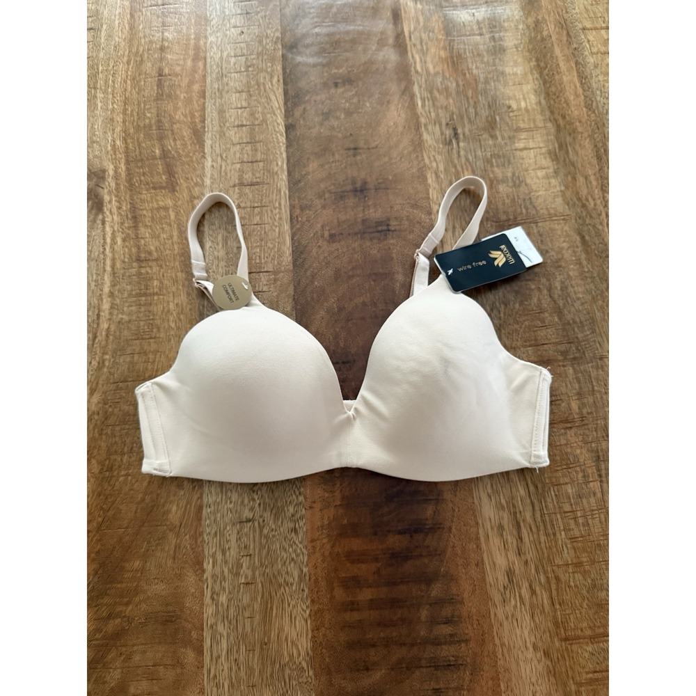 Wacoal How Perfect Wire Free T-Shirt Bra 34B Natural Nude 852189 NWT $72